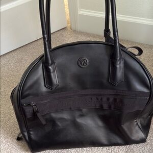Lululemon Black Leather Tote Bag